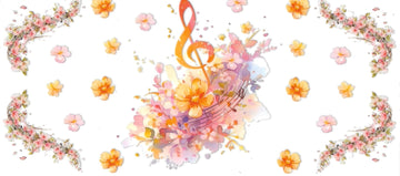 Music note & Flowers • DOUBLE SIDE • UV DTF Wrap