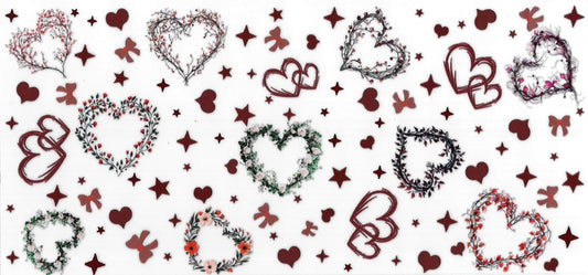 HEARTS • DOUBLE SIDE • UV DTF Wrap