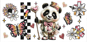 PANDA with flowers & butterflies • UV DTF Wrap