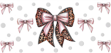 PINK BOWS WITH CHEETAH PRINT • UV DTF Wrap