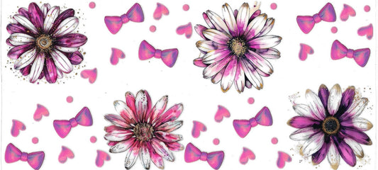 White & Pink Flower (DOUBLE SIDE) • UV DTF Wrap