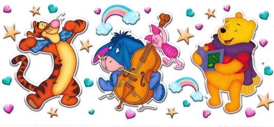 BEAR, FRIENDS & MUSIC • DOUBLE SIDED • UV DTF Wrap