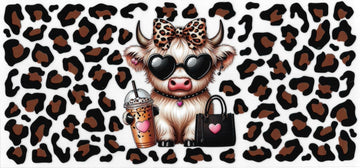CHEETAH PRINT COW • DOUBLE SIDED • UV DTF Wrap