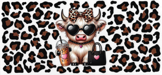 CHEETAH PRINT COW • DOUBLE SIDED • UV DTF Wrap
