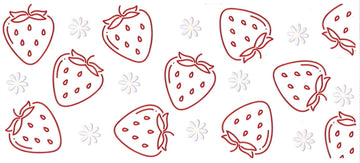 Strawberries & white mini flowers • UV DTF Wrap