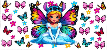 BUTTERFLY & PRINCESS • UV DTF Wrap