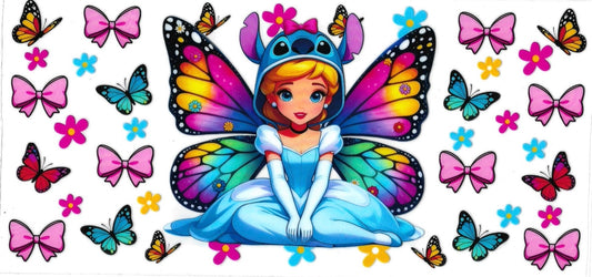 BUTTERFLY & PRINCESS • UV DTF Wrap