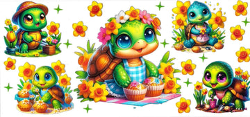 BABIES TURTLES & CUPCAKES • DOUBLE SIDED • UV DTF Wrap