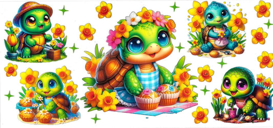 BABIES TURTLES & CUPCAKES • DOUBLE SIDED • UV DTF Wrap