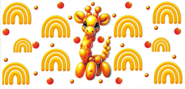 BUBBLE GIRAFFE & RAINBOW • UV DTF Wrap