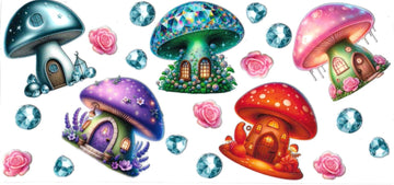 Colorful mushrooms • (DOUBLE SIDE) • UV DTF Wrap