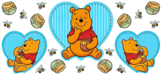 Bear with blue heart (DOUBLE SIDE) • UV DTF Wrap