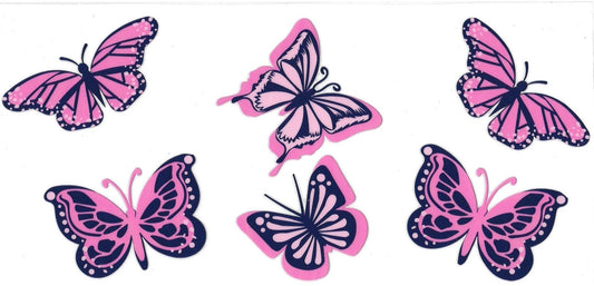 Butterflies pink & purple & hearts (DOUBLE SIDE) • UV DTF Wrap