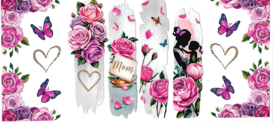 MOM & ROSES • DOUBLE SIDED • UV DTF Wrap