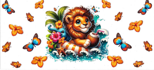 LION & butterfly • UV DTF Wrap