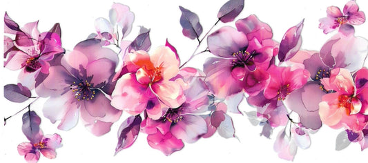 PURPLE & PINK FLOWERS • UV DTF Wrap