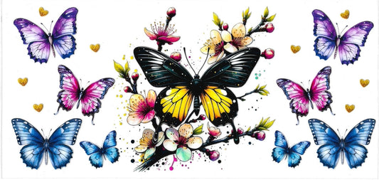 BUTTERFLIES colorfully • UV DTF Wrap