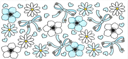 BLUE FLOWERS • UV DTF Wrap