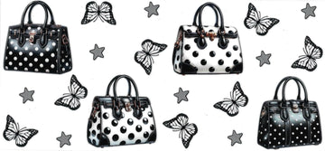 BLACK & WHITE PURSE • DOUBLE SIDE • UV DTF Wrap