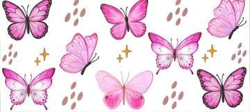 Butterflies pink & stars (DOUBLE SIDE) • UV DTF Wrap