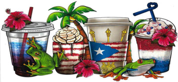 Puerto Rico Flag & drinks • UV DTF Wrap