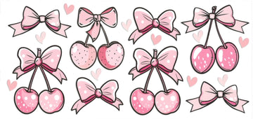 LIGHT PINK CHERRIES • UV DTF Wrap