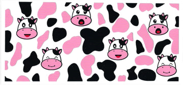 BLACK & WHITE COWS & pink • UV DTF Wrap