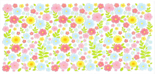 Mini flowers blue, pink, yellow • UV DTF Wrap
