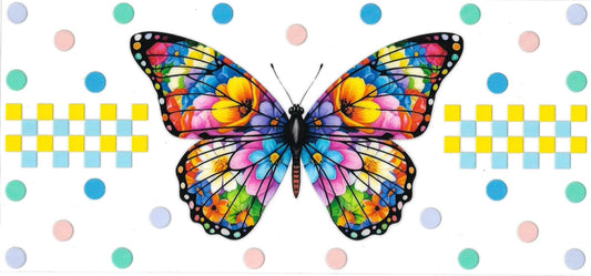 BUTTERFLY with flower • DOUBLE SIDED • UV DTF Wrap
