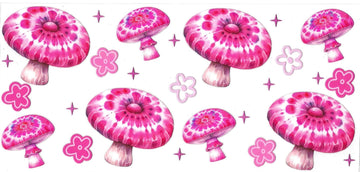 Mushrooms Pink • DOUBLE SIDE UV DTF Wrap