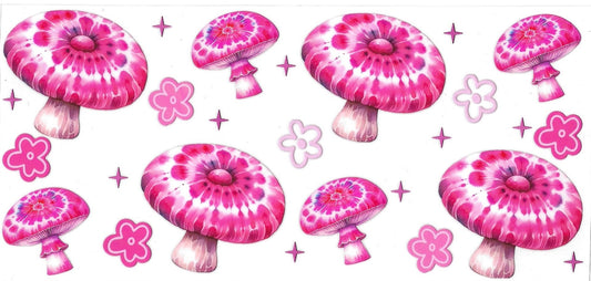 Mushrooms Pink • DOUBLE SIDE UV DTF Wrap