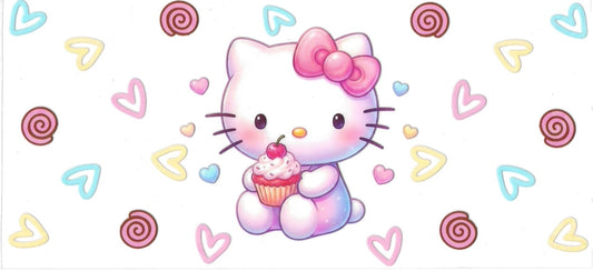 Kitty & cupcake • DOUBLE SIDE UV DTF Wrap