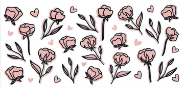 PINK FLOWERS • UV DTF Wrap