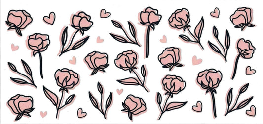 PINK FLOWERS • UV DTF Wrap