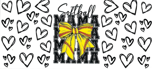 Softball Mama • DOUBLE SIDE • UV DTF Wrap