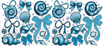 Blue Bows & shell (DOUBLE SIDE) • UV DTF Wrap