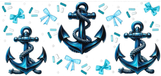 Blue anchor nautical (DOUBLE SIDE) • UV DTF Wrap