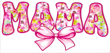 MAMA with pink ribbon • UV DTF Wrap