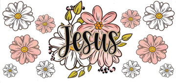 JESUS & flowers • UV DTF Wrap