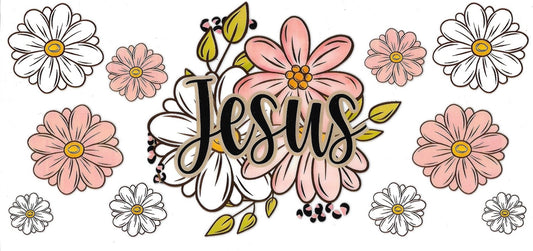 JESUS & flowers • UV DTF Wrap