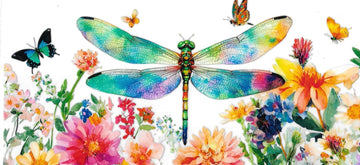 Dragonflies with flowers • (DOUBLE SIDE) • UV DTF Wrap