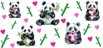 Pandas • (DOUBLE SIDE) • UV DTF Wrap