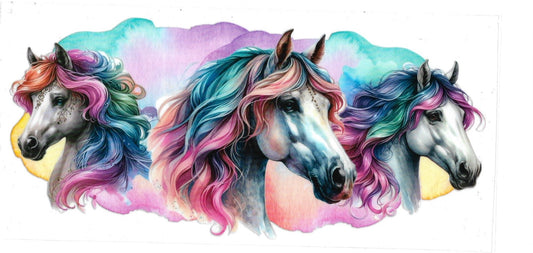 HORSES 3 FACES •  UV DTF Wrap