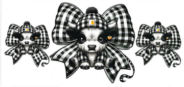 BABY COW black and white bow • UV DTF Wrap