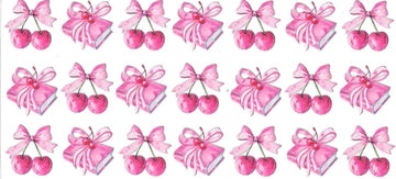 Pink Books, cherries & bow • DOUBLE SIDE • UV DTF Wrap