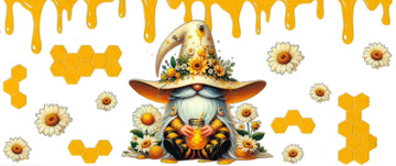 Bee Gnomes & Honey • DOUBLE SIDE UV DTF Wrap