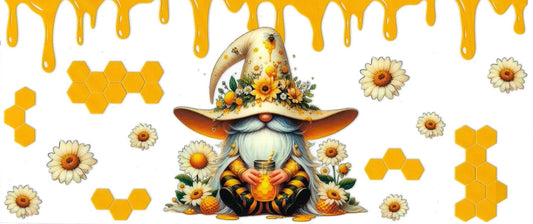 Bee Gnomes & Honey • DOUBLE SIDE UV DTF Wrap