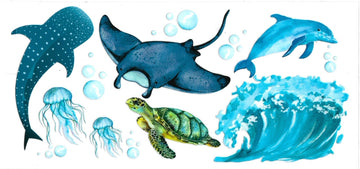 OCEAN ANIMALS • UV DTF Wrap