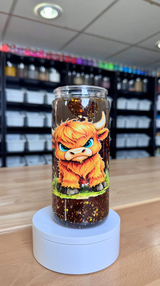 Pre-Made MAD COW DUO LAVA • Artistic Snow Globe Tumbler 20oz