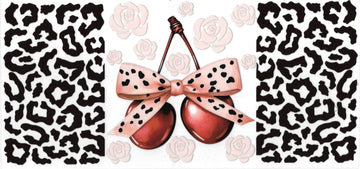 Cherry, bow & cheetah print • (DOUBLE SIDE) • UV DTF Wrap